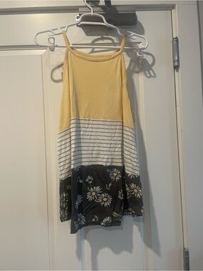 Maurices Yellow Striped Floral Tank Top size 0x